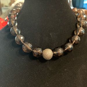 Stunning Judith Jack SS/Marcasite, Quartz Necklace